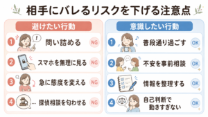 相手にバレるリスクを下げる注意点